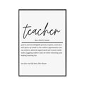 Personalised Teacher Definition Print, Teacher Gift Idea, Thank You Teacher, Gifts For Women Teacher Art Prints, Poster...
