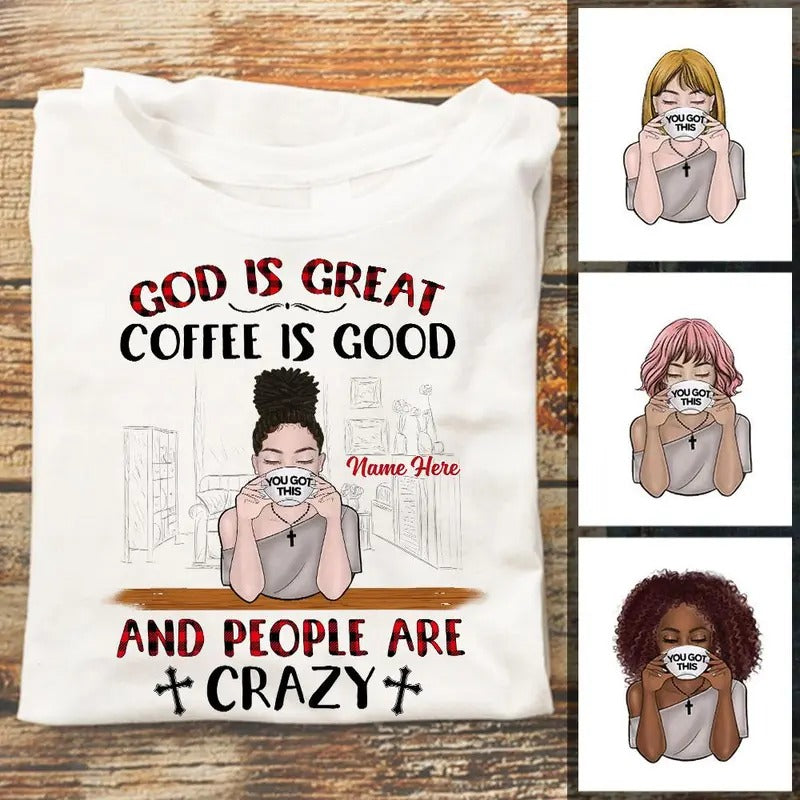 Personalized  Coffee &amp; Jesus T Shirt Ag32 95O57 Hoodie, Sweatshirt | GrindPrints.com