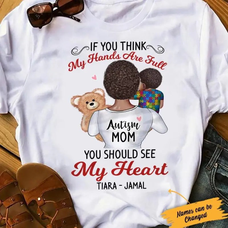 Personalized Autism Mom BWA T Shirt AG32 85O34 Hoodie, Sweatshirt | GrindPrints.com