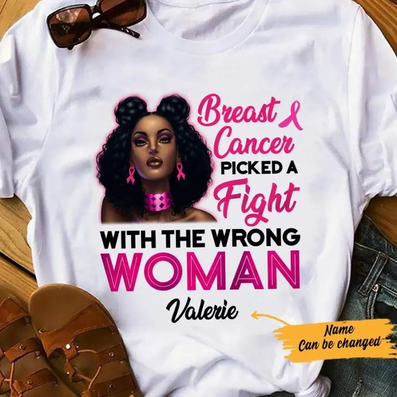 Personalized BWA Breast Cancer Picked A Fight T Shirt AG101 26O57 Hoodie, Sweatshirt | GrindPrints.com