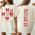 Personalized Baseball Mama Shirt with Bow, Team Mom T Shirt with Kid Name number, Mascot Custom Jersey, Tball Mom Shirt,...