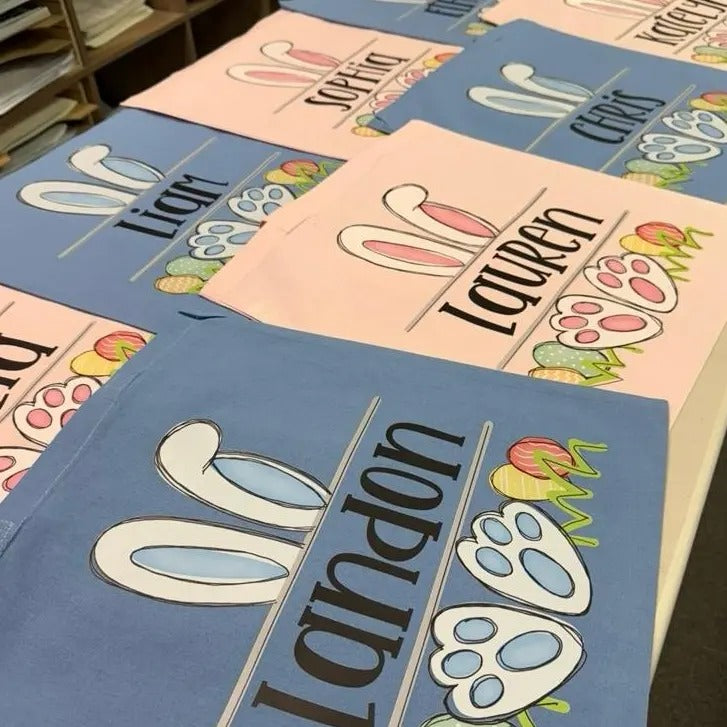 Personalized Easter Tote - Available in Pink or Blue T-Shirts, Hoodie, Sweatshirt | GrindPrints.com