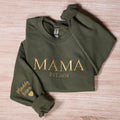 Personalized Mama Embroidered Sweatshirt, Custom Mom Embroidery Hoodie, New Mom Outfit, Pregnancy Reveal Clothing, Happy...