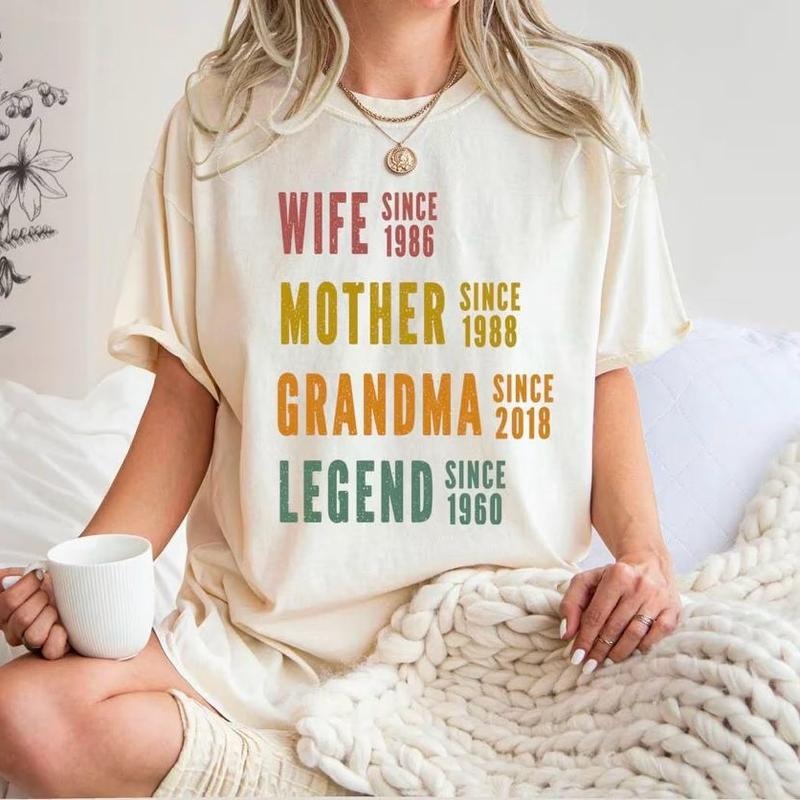 Personalized Mom Grandma Shirt, Mother's Day Shirt, Wife Mother Grandma Legend Shirt, Grandmother Custom Dates, Funny Mom...