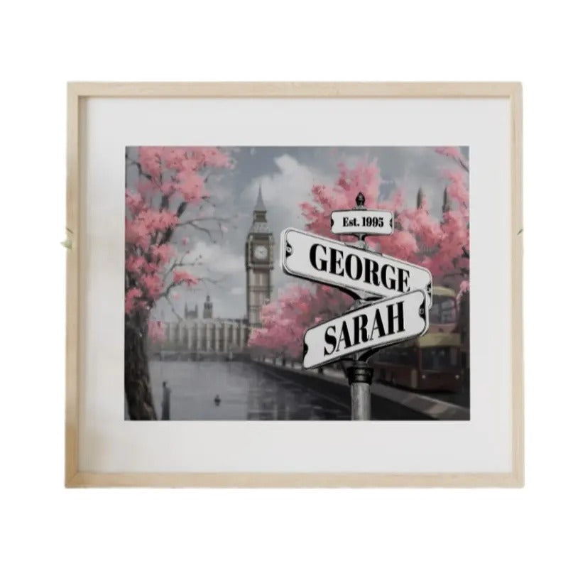 Personalized Name Street Sign Canvas Wall Art, Best Gift For Couple For Wedding, Gifts For Him Her, Poster Prints No...
