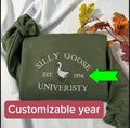 Personalized Silly Goose University embroidered sweatshirt, Casual embroidered crewneck T-Shirts, Hoodie | GrindPrints.com