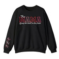 Personalized This Mama Wears Her Heart on Her Sleeve Sweatshirt Hoodie, Mama Sweatshirt with Kid Names, Custom Shirt for...
