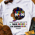 Personlized Autism Mom BWA Raising Her Hero T Shirt AG52 29O34 Hoodie, Sweatshirt | GrindPrints.com