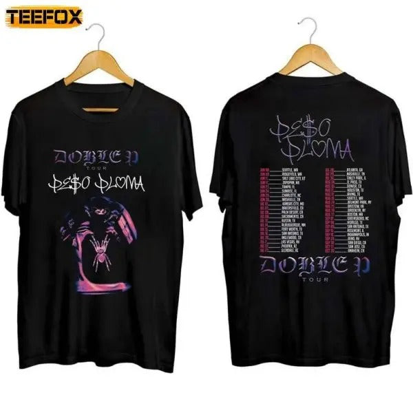 Peso Pluma Doble P Tour 2023 Double Sided Short-Sleeve T-Shirt Hoodie, Sweatshirt | GrindPrints.com