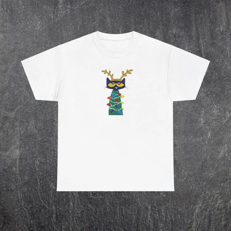 Pete The Cat Christmas Tree Tee Hoodie, Sweatshirt | GrindPrints.com