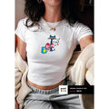 Pete The Cat Plays Guitar Baby Tee, Trendy Y2K Childhood Aesthetic Cute Cat Graphic Shirt, Nostalgic Funny Cat and Music...