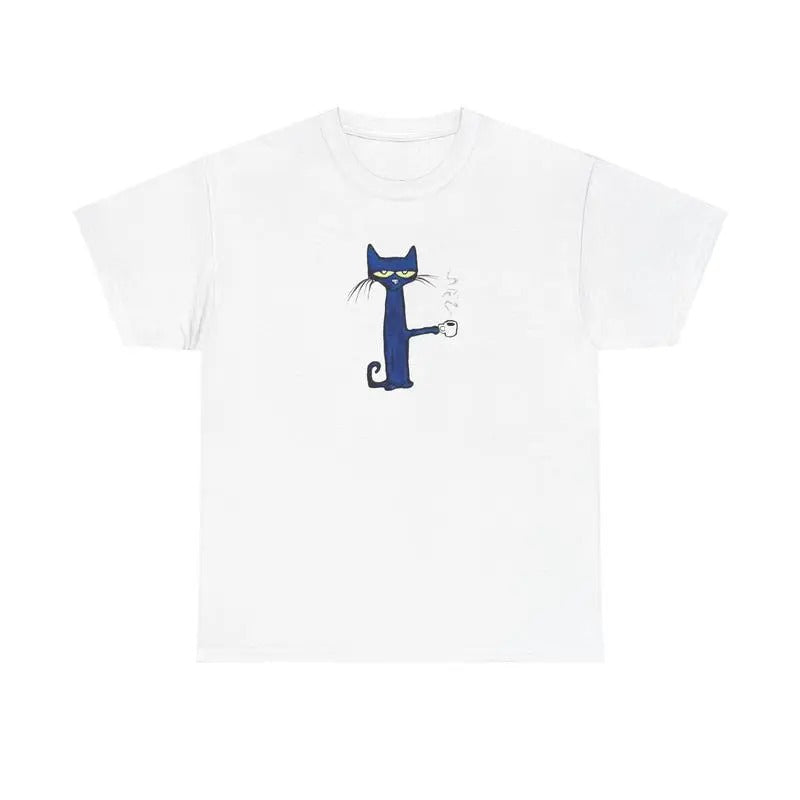 Pete the Cat coffee shirt, Cat & Coffee Tee, Cozy Casual Gift Hoodie, Sweatshirt | GrindPrints.com