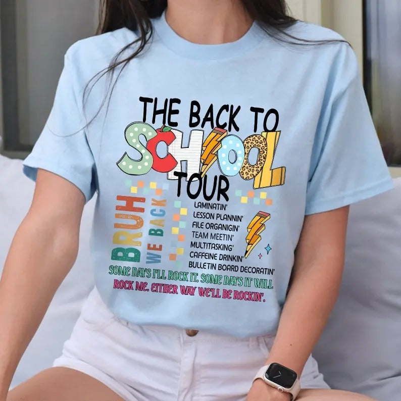 Petthouse Back School Tour Shirt Bruh We Back Back School Teacher School Doodles Shirt Her T-Shirts, Hoodie, Sweatshirt
