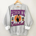 Phoenix Basketball Graphic Shirts, Retro 90s Basketball Sweatshirt, Game Day Sweatshirt Hoodie | GrindPrints.com