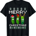 Pickle Lover Xmas Lighting Santa Ugly Pickle Christmas T-Shirt Hoodie, Sweatshirt | GrindPrints.com