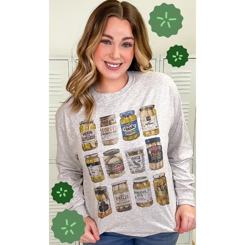 Pickle Obsessed Graphic Long Sleeve T-Shirt Hoodie, Sweatshirt | GrindPrints.com