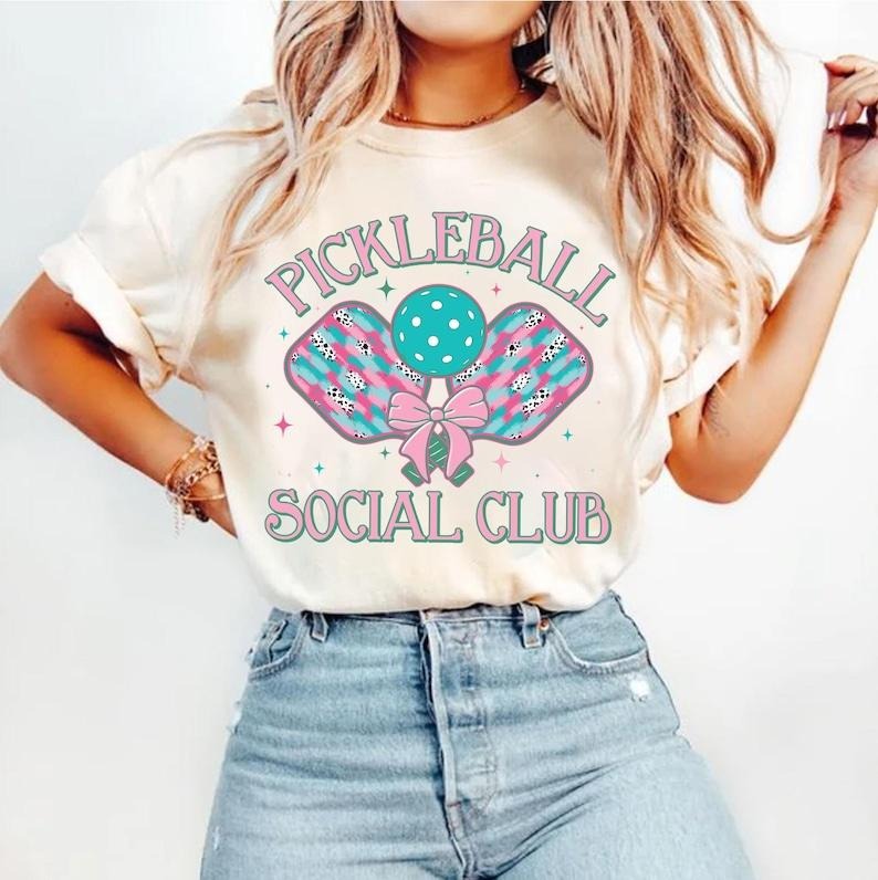 Pickleball Brushstroke Pickleball Preppy Social Club Coquette T-Shirt Hoodie, Sweatshirt | GrindPrints.com