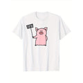 Pig Print Cotton Outdoor Clothes Casual Short Sleeve Crew Neck Tops Made Usa T-Shirts, Hoodie, Sweatshirt