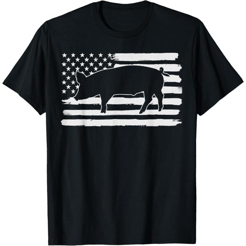 Pigs 4th Of July USA Flag US America T-Shirt made in usa Hoodie, Sweatshirt | GrindPrints.com