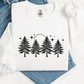 Pine Tree Hooded Sweatshirt, Cozy Forest Hoodie, Nature-Inspired Pullover, Unisex Outdoor Adventure Sweatshirt T-Shirts