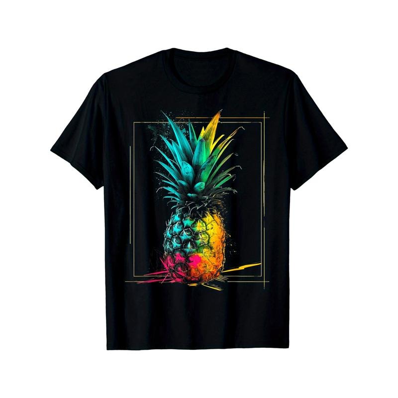 Pineapple Art Abstract Colorful Graphic Pineapple T-Shirt made in usa Hoodie, Sweatshirt | GrindPrints.com