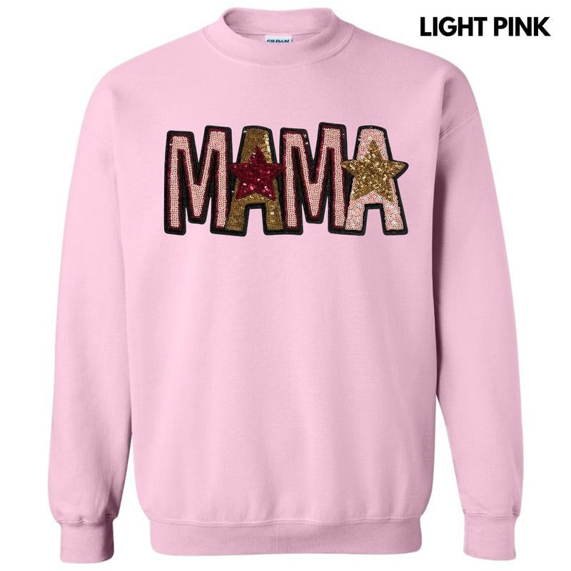 Pink & Gold Mama Sequin Patch T-Shirts, Hoodie, Sweatshirt