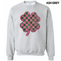Pink & Green Checkered Shamrock Patch Sweatshirt T-Shirts, Hoodie | GrindPrints.com