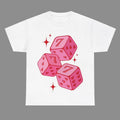 Pink 777 Fun Dice Print Cotton T-Shirt Y2k Fashion Streetwear Hoodie, Sweatshirt | GrindPrints.com