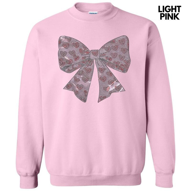 Pink Bow With Hearts SPANGLE Sweatshirt T-Shirts, Hoodie | GrindPrints.com