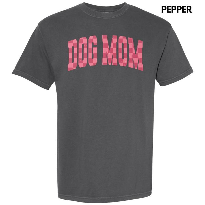 Pink Checker Dog Mom Comfort Colors T-Shirt Hoodie, Sweatshirt | GrindPrints.com