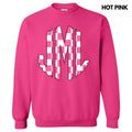 Pink Checker Monogram Sweatshirt 'NLB' T-Shirts, Hoodie | GrindPrints.com