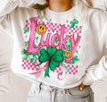 Pink Checkered Lucky DTF Transfers - THIS IS NOT A SHIRT Hoodie, Sweatshirt | GrindPrints.com