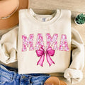 Pink Chinoiserie Mama Coquette , Mama , Floral Mama Varsity , Mothers Day , Gift for Mom, Mama Bow , Mama Shirt...