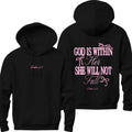 Pink Christian Hoodie God Is Within Her She Will Not Fall Coquette Christian Hoodie Jesus Hoodie Christian Sweatshirt...