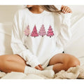 Pink Christmas Trees Shirt, Long Sleeve Christmas Shirts for Women, Christmas Tee, Christmas T-Shirt, Shirts For...