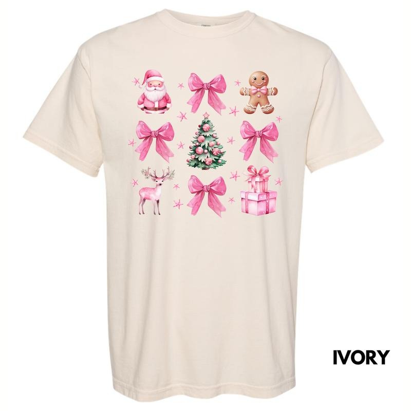 Pink Coquette Christmas Collage Comfort Colors T-Shirt 'NLB' Hoodie, Sweatshirt | GrindPrints.com