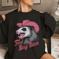 Pink Cowgirl Feral Opossum Sexy Btch Shirt, Funny Feral Girl Sweatshirt, Full Sizes, Full Colors Hoodie | GrindPrints.com