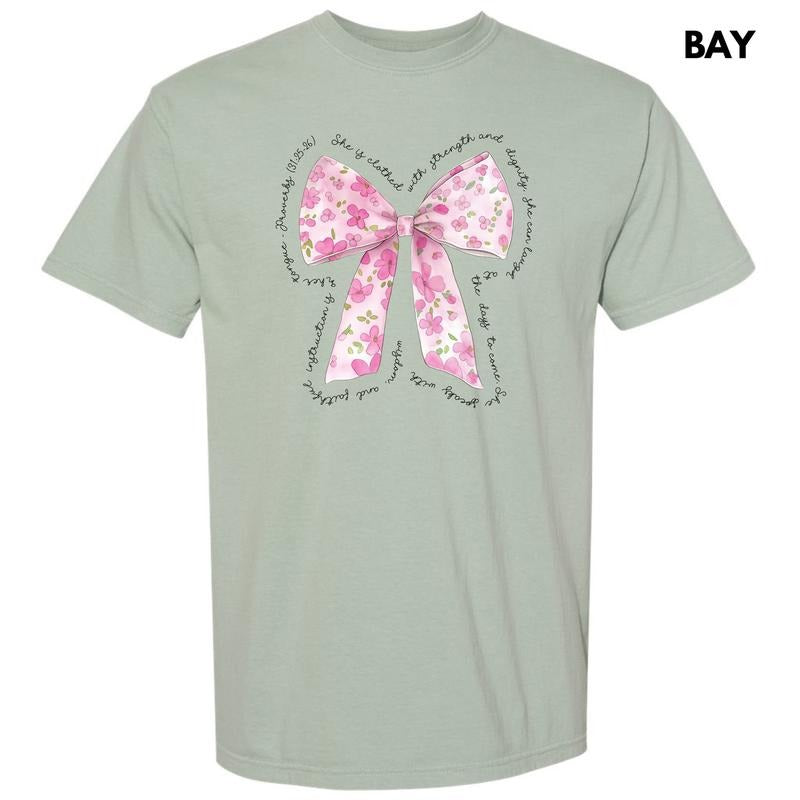 Pink Floral Proverbs Bow Comfort Colors 'NLB' T-Shirts, Hoodie, Sweatshirt