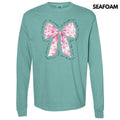 Pink Floral Proverbs Bow Long Sleeve Comfort Colors T-Shirt 'NLB' Hoodie, Sweatshirt | GrindPrints.com