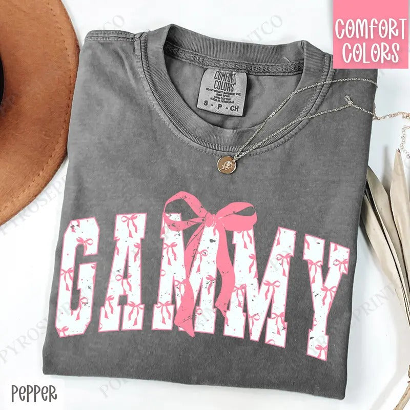 Pink Gammy Bow Shirt Comfort Colors, Women's Tee, Cute Women's Tshirt Hoodie, Sweatshirt | GrindPrints.com