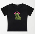 Pink Hearts Frog Y2K Baby Tee  - graphic baby tee - Womenswear Hoodie, Sweatshirt | GrindPrints.com