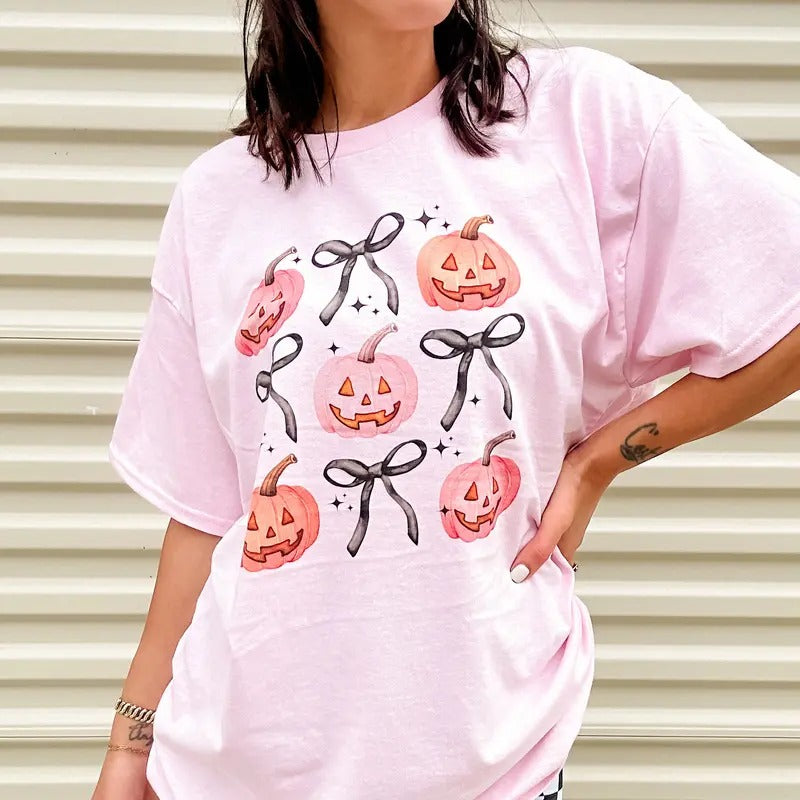 Pink Jack O Lanterns Graphic Top T-Shirts, Hoodie, Sweatshirt | GrindPrints.com