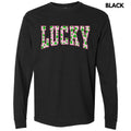 Pink Lucky Varsity Letter Long Sleeve Comfort Colors T-Shirt 'NLB' Hoodie, Sweatshirt | GrindPrints.com