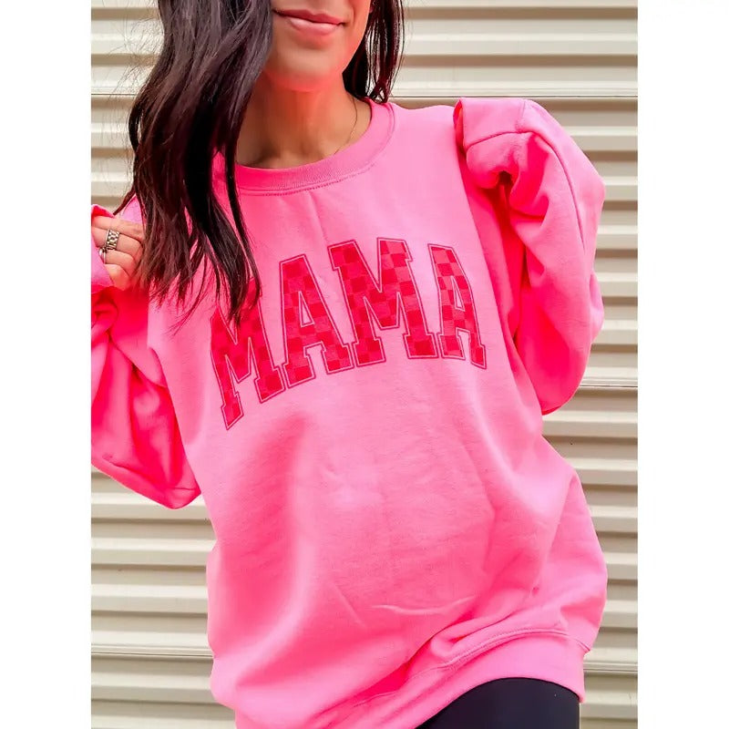 Pink Mama Checkered Graphic Top T-Shirts, Hoodie, Sweatshirt | GrindPrints.com