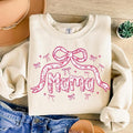 Pink Mama Coquette Floral  Mama Varsity , Mothers Day , Gift for Mom, Lace Coquette Bow Sweatshirt T-Shirts, Hoodie