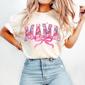 Pink Mama Coquette, Floral Chinoiserie, Mama Varsity, Mothers Day Tshirt, Embroidery Lace Bow Tshirt Hoodie, Sweatshirt