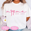 Pink Mama Est 2025 Coquette SVG T-Shirt, Mama Svg, Mama Bow Svg, Mama shirt T-Shirt, Mama T-Shirt, Pink Mama T-Shirt,...
