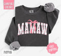 Pink Mamaw Bow Comfort Colors Sweatshirt, Women's Crewneck, Cute Women's Sweater T-Shirts, Hoodie | GrindPrints.com
