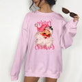 Pink Merry Christmas Santa - Unisex Crewneck Sweatshirt