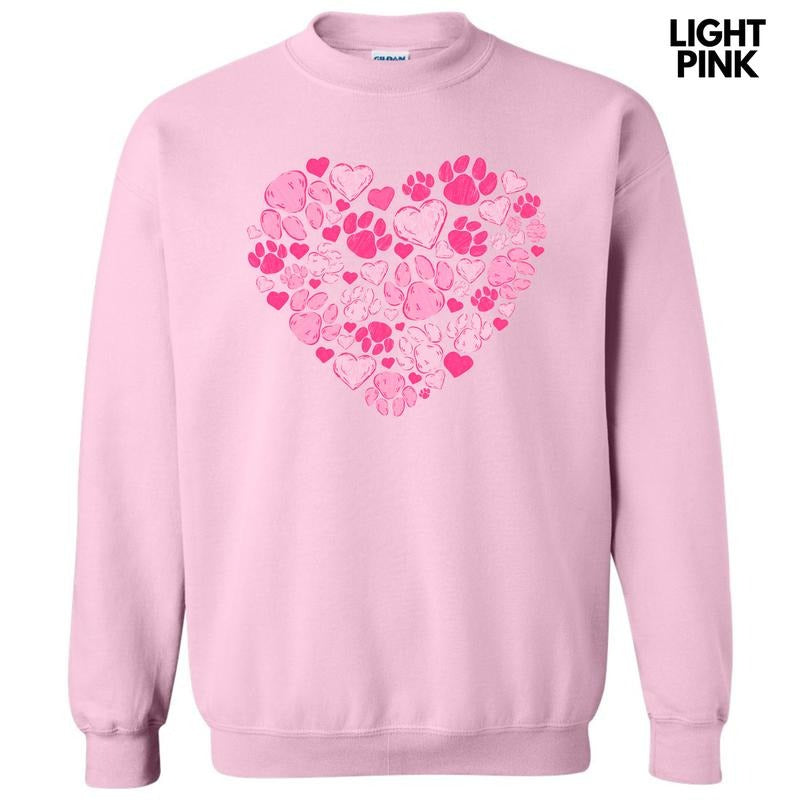 Pink Paw Heart Sweatshirt 'NLB' T-Shirts, Hoodie | GrindPrints.com